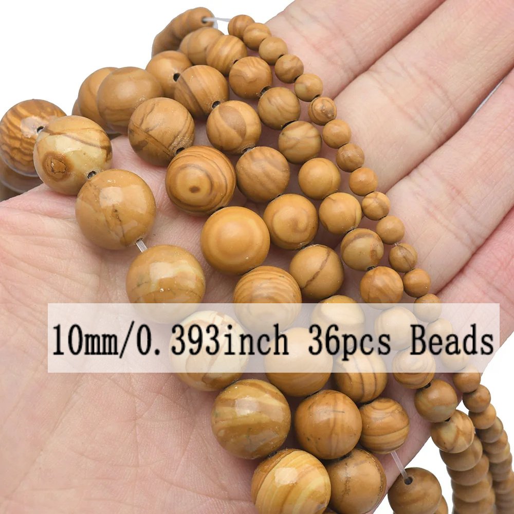 Natural Yellow Line Stone Beads for Jewelry Making